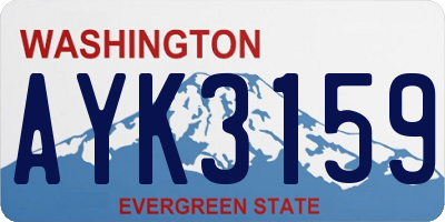 WA license plate AYK3159