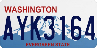 WA license plate AYK3164