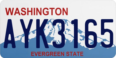WA license plate AYK3165