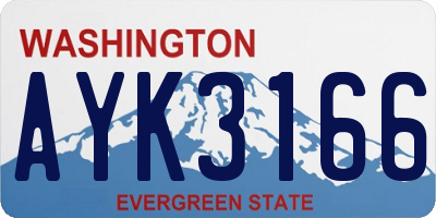 WA license plate AYK3166