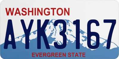 WA license plate AYK3167