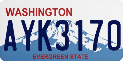 WA license plate AYK3170