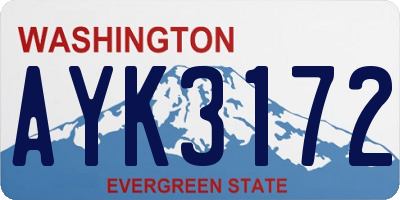 WA license plate AYK3172