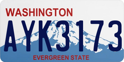WA license plate AYK3173