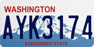 WA license plate AYK3174