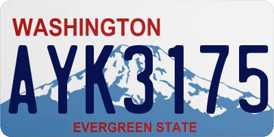 WA license plate AYK3175