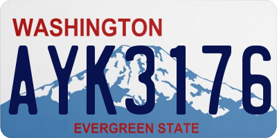 WA license plate AYK3176