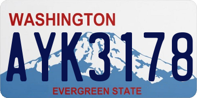 WA license plate AYK3178