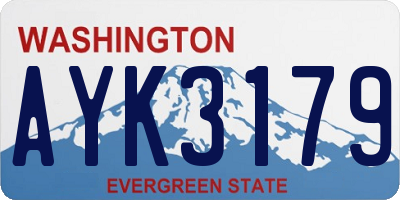 WA license plate AYK3179