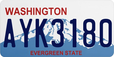 WA license plate AYK3180