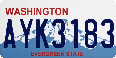 WA license plate AYK3183