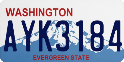 WA license plate AYK3184