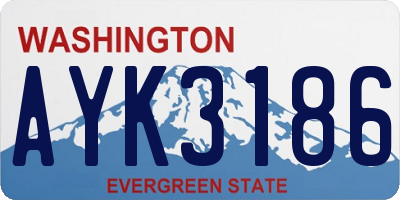WA license plate AYK3186