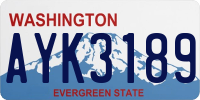 WA license plate AYK3189