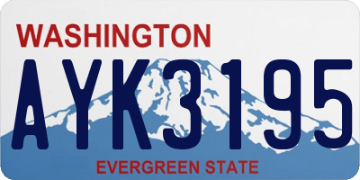 WA license plate AYK3195