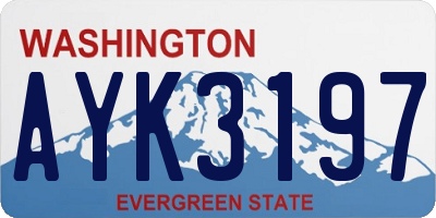 WA license plate AYK3197