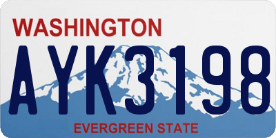 WA license plate AYK3198