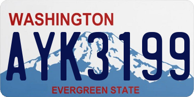 WA license plate AYK3199