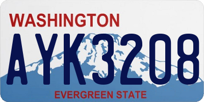 WA license plate AYK3208