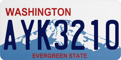 WA license plate AYK3210