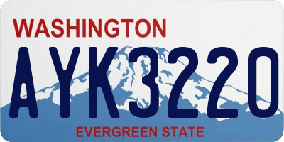 WA license plate AYK3220