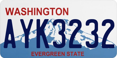 WA license plate AYK3232