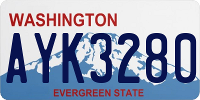WA license plate AYK3280