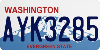 WA license plate AYK3285