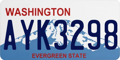 WA license plate AYK3298