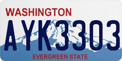 WA license plate AYK3303