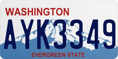 WA license plate AYK3349