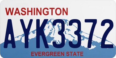 WA license plate AYK3372
