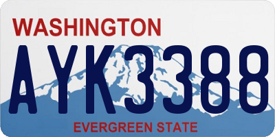 WA license plate AYK3388