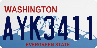 WA license plate AYK3411