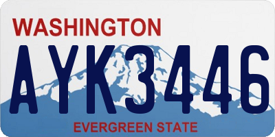WA license plate AYK3446