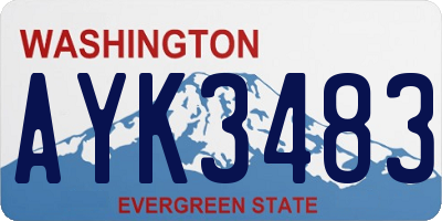 WA license plate AYK3483