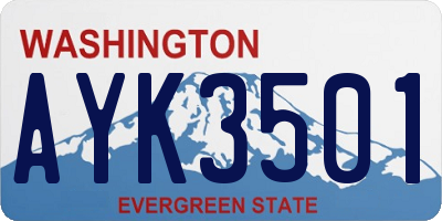 WA license plate AYK3501