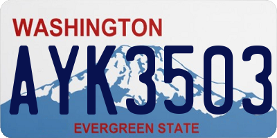 WA license plate AYK3503