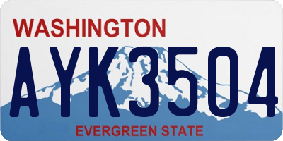 WA license plate AYK3504