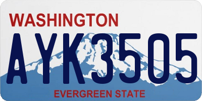 WA license plate AYK3505