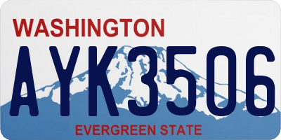 WA license plate AYK3506