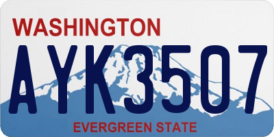 WA license plate AYK3507