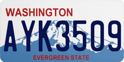 WA license plate AYK3509