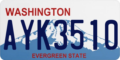WA license plate AYK3510