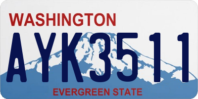 WA license plate AYK3511