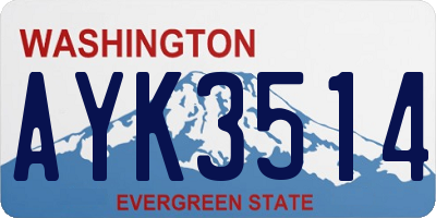 WA license plate AYK3514