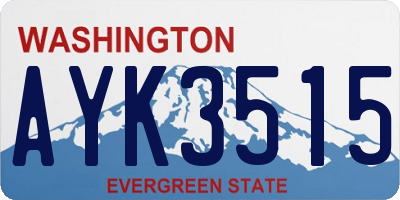 WA license plate AYK3515