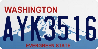 WA license plate AYK3516
