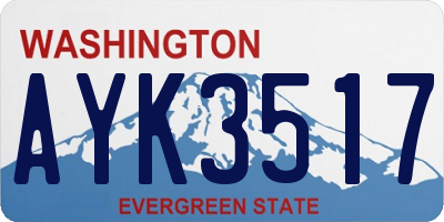 WA license plate AYK3517