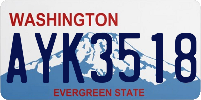 WA license plate AYK3518